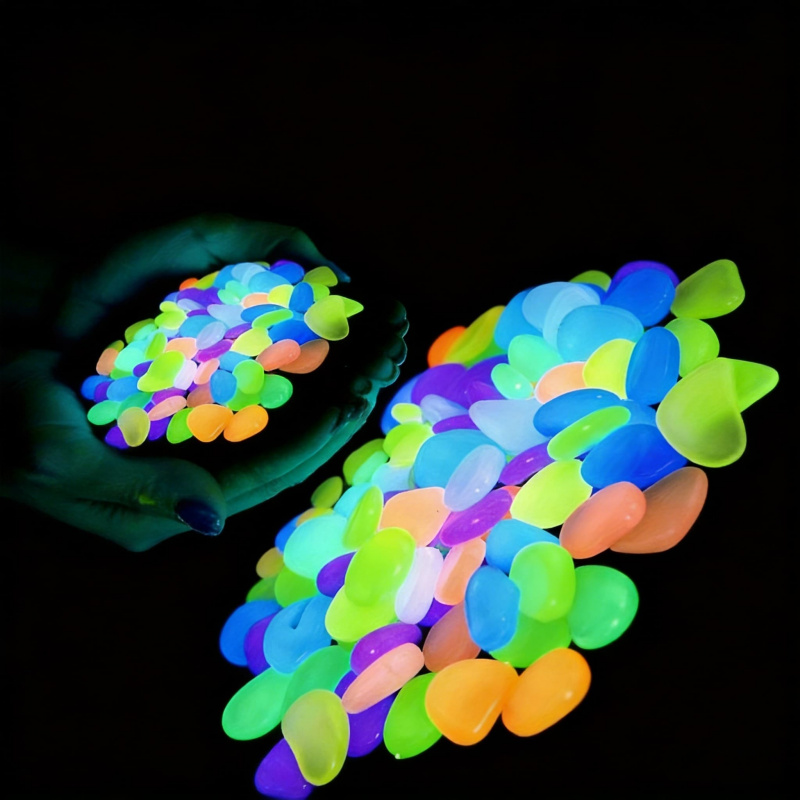 Aquarium Fish Saltwater - Glowing pebbles100-500pcsLuminous resin stones for landscape