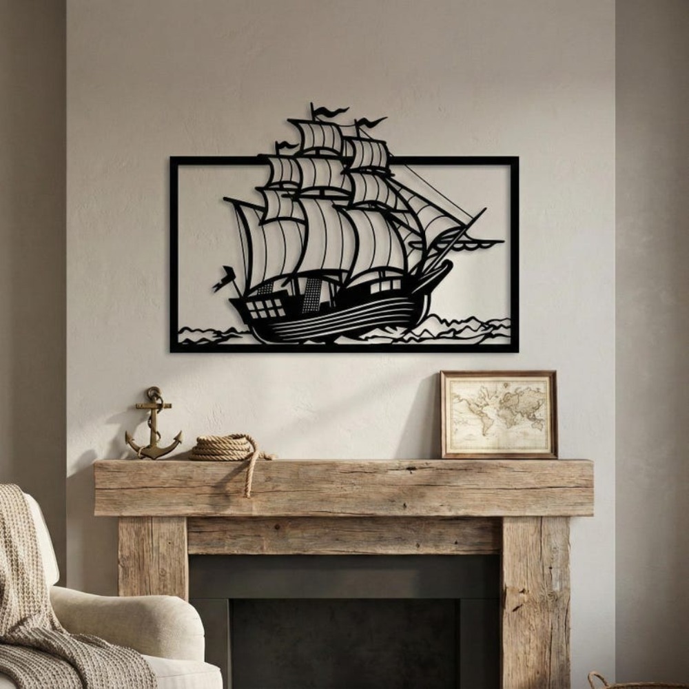 Aquarium Fish Names - Metal Sailboat Wall Art, Coastal Nautical