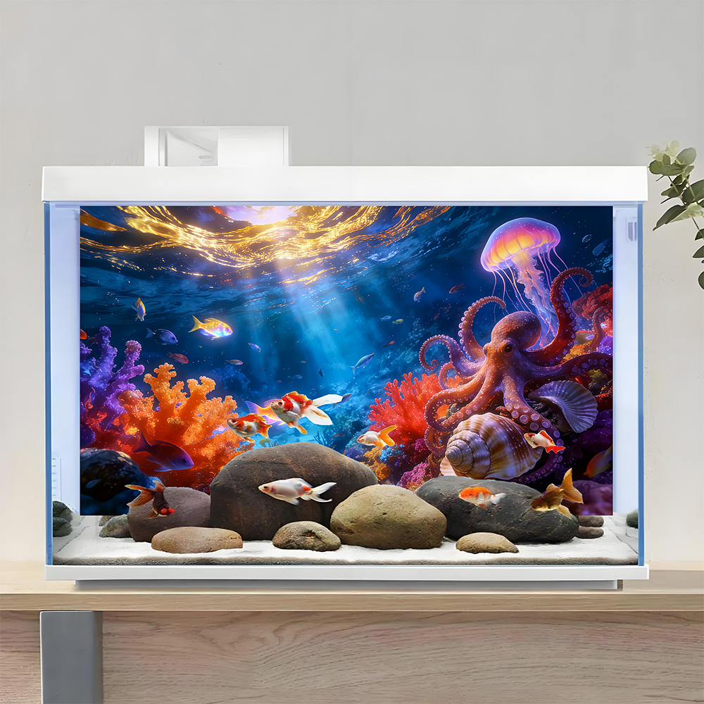 Octopus Paradise，Fish tank bac - Aquarium Fish Paradise บทวิจารณ์และราคา